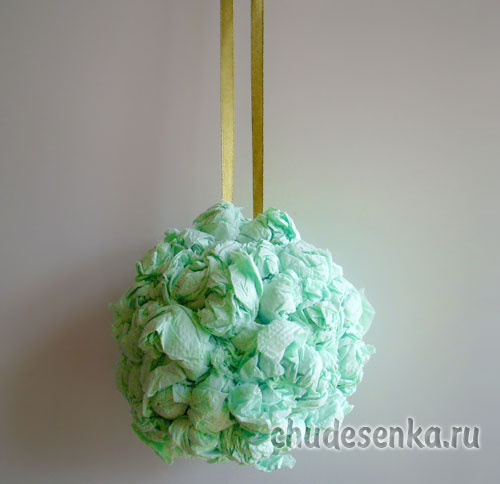 Весенний шарик, декорированный салфетками