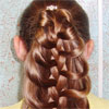 Прическа девочке на длинные волосы «Коса Качели»