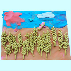 Летняя аппликации для детей Пшеничное поле
