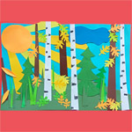 Аппликация из бумаги «Осенний лес»