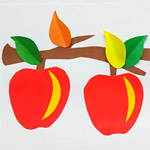 Осенняя аппликация «Ветка с яблоками»