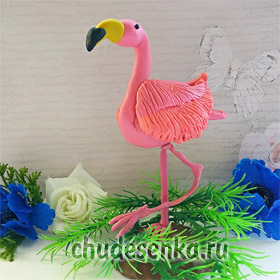 Фламинго из пластилина