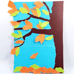 Осеннее дерево – рваная аппликация из цветной бумаги