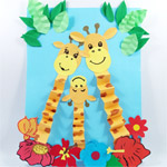 Аппликация «Жирафы» из бумаги
