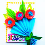 Объемная открытка с букетом цветов
