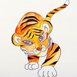 Как нарисовать тигренка